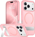 SPIDERCASE Magnetic for iPhone 17 Pro Max Case,with [3 Stand Ways] [Military Grade Drop Protection] with Invisible Stand Shockproof Slim Case for iPhone 17 Pro Max 6.9",Light Pink