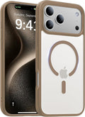 Magnetic for iPhone 17 Pro Max Case,[Anti-Slip][Compatible with MagSafe][Military Grade Drop Protection] Shockproof Protective Translucent Matte Phone Case for iPhone 17 Pro Max Case,Brown