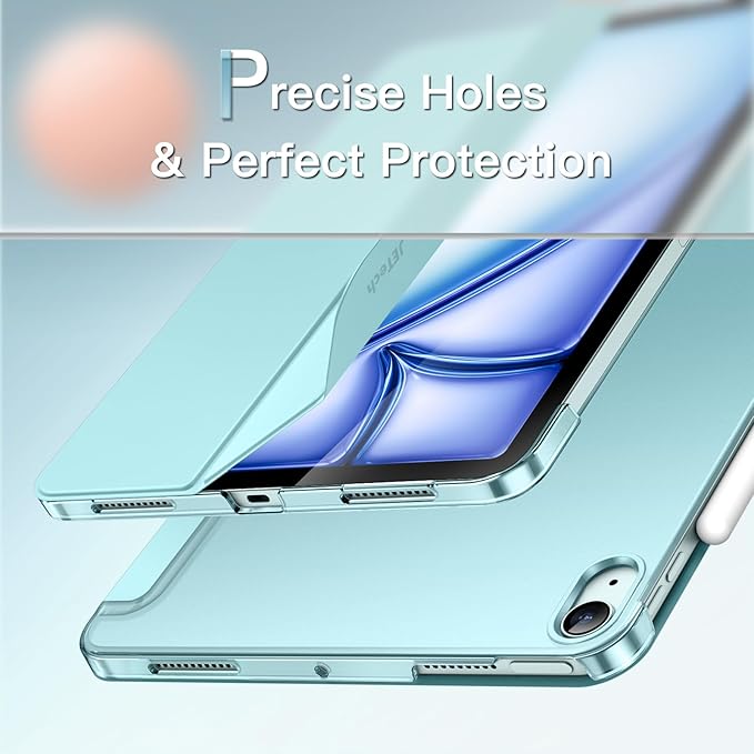 JETech Case for iPad Air 13-Inch M4/M3/M2 (2026/2025/2024), Slim Stand Hard Back Shell Smart Cover with Auto Wake/Sleep (Blue)