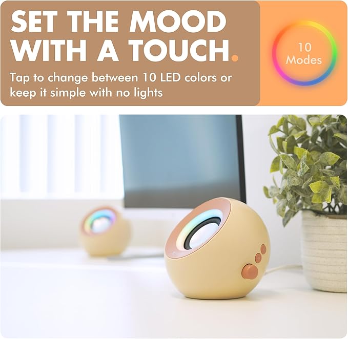 X9 Performance Brown Computer Speakers for Desktop PC with RGB Lighting, Bluetooth, USB, and AUX - Triple Mode Connection, Dual 2.25" Drivers for Work and Play - Bluetooth PC Speakers