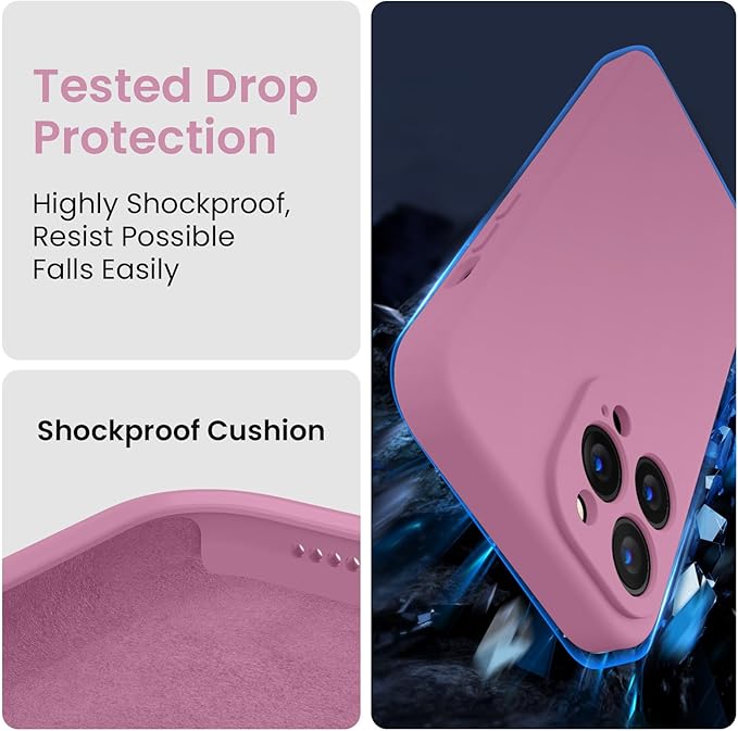 FireNova Designed for iPhone 14 Pro Max Case, Silicone Upgraded [Camera Protection] Case, Soft Anti-Scratch Microfiber Lining Inside, 6.7 inch, Lilac Purple