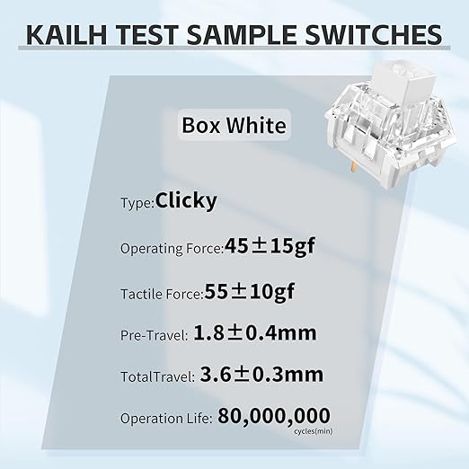 Outemu 45 Pcs Blue Mechanical Keyboard Switches,Including 1 Kailh Switch,3-Pin Pre-Lubricated Clicky Switches,Ideal Clickers for 3D Printed Replacement Parts and Mechanical Gaming Keyboards