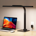 24W LED Desk Lamp, 112 High-Bright Eye-Caring Architect Light, 3000K-6000K Stepless Dimmable Touch Control, Weighted Metal Base, Auto-Dimming & Memory Function for Home Office, Reading, Gaming, Black
