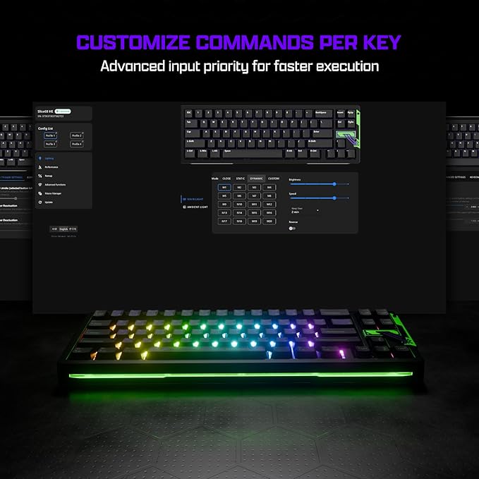 OOCTPK Chilkey Slice68 HE Mechanical Keyboard Gaming Keyboard Wired, 68% Hot Swappable Custom Hall Effect Aluminum Keyboard with Flux Switch, Rapid Trigger, 8K Polling, RGB Magnetic Switch, for PC Mac