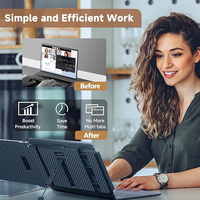 S1 Laptop Screen Extender - 14'' Portable Dual Monitor for Laptops, 1080P FHD Plug & Play Portable Monitor for 13''-17'' Laptops, Compatible with Windows Mac PS5 Dex Android Switch