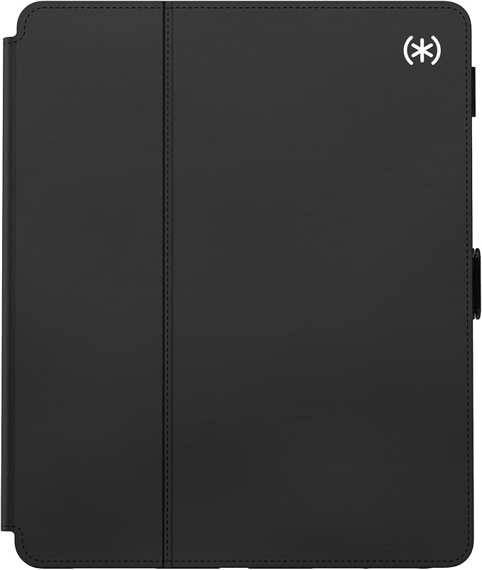 Speck Case for iPad Pro 6th Generation 12.9 Inch - Drop & Camera Protection, Slim Multi Range Stand, Apple Pencil Holder - Black/Black/White