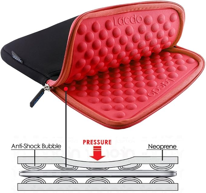 Lacdo iPad mini Sleeve, iPad mini 7 Case, Shockproof Tablet Sleeve Case Compatible with iPad mini 7 6 5 4 3 2 / Samsung Galaxy Tab A7 Lite 8.7" / Galaxy Tab A 8.0" Protective Tablet Bag, Red/Black