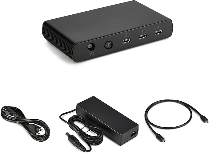Amazon Basics Thunderbolt 4 Docking Station, Dual 4K@60Hz Display Support, 85W Power Delivery, 3X Downstream TBT4, 1xUSB A 3.1, Mac/Windows Compatible, Black, 4.76 x 2.84 x 0.86 inches