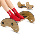Bamboo Foot Rest for Under Desk at Work, Adjustable Foot Stool, 2-in-1 Reversible Rocking Footrest, Static Leg Rest, 16in Wide Surface, Non-Slip Breathable Pad, Home Office Ergonomic Support at Work