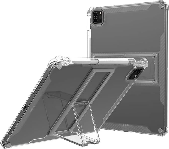 Dteck for Apple iPad Air (3rd Gen), Pro 10.5 Inch 2017 Release Slim Clear Case with Kickstand/Pencil Holder, Shockproof Reinforced Corners, Lightweight Protective Thin Tablet Back Cover, Transparent