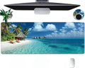 Large Mouse Pad, Desk Mat, XL Gaming Keyboard Mat, Non-Slip Rubber Base, Full Extended Mousepad for Gaming Office Home, 31.5 X 11.8 Inch, Beach Sand