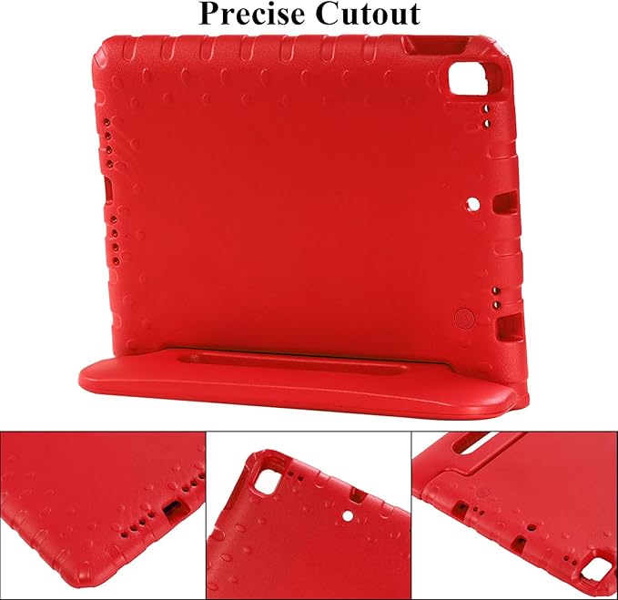 Kids Case for iPad Pro 10.5" 2017 & iPad Air 3rd Gen 10.5 inch 2019, with Rotating Handle/Stand Soft Shockproof EVA Drop Proof Lightweight Kids Girl Boy Kickstand Protective Cover,Red