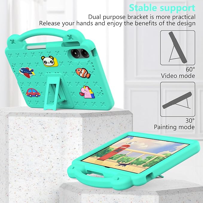 AKABEILA Compatible with Apple iPad Pro 12.9(2018/2020/2021/2022)/Air 13(2026) M4(2025) M3(2024)/Pro 13(2025) M5(2024) Tablet Case, Cases with Shoulder Strap & Stand Handle & Pen Tray Mint Green