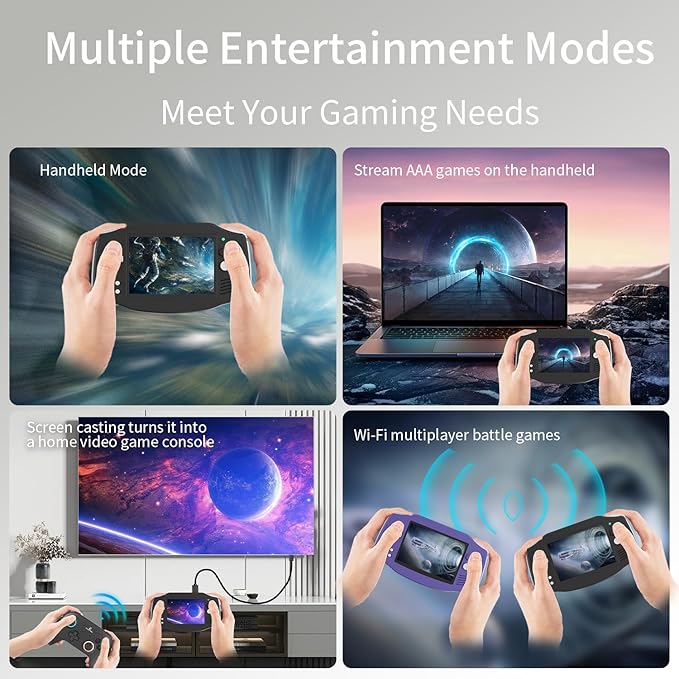 RG34XX Handheld Game Console 18K+ Preloaded Retro Games 35 Emulators 3.4” IPS Display 4K TV Output Classic Video Game Console Portable Gaming System with Fancy Case & Accessories (Black-64GB)