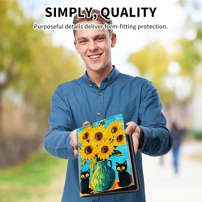 for 6.8" Kindle Paperwhite (11th Generation 2021) and Kindle Paperwhite Signature Edition Case, Slim Kickstand Stand Leather Smart Cover with Auto Wake/Sleep, Art Turtle