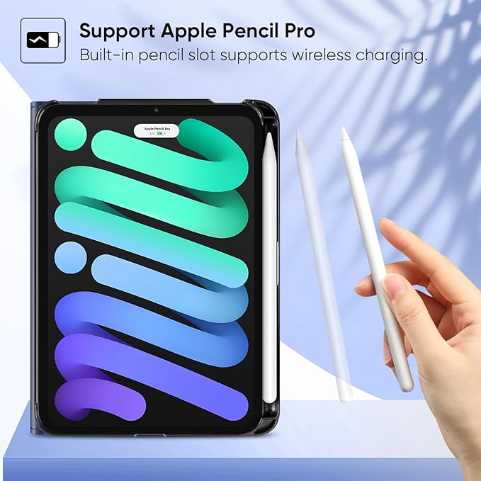 Fintie Folio Case for iPad Mini 7 (A17 Pro, 7th Generation) 2024 / iPad Mini 6 (6th Gen) 8.3 Inch, Multi-Angle Smart Stand Cover with Pencil Holder & Pocket, Auto Sleep/Wake, Galaxy