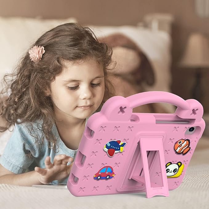 Kids Case Compatible with Samsung Galaxy Tab A 8.4 Inch 2020 SM-T307/SM-T307U, Shockproof Lightweight EVA Protective Sleeves with Stand & Handle - Pink