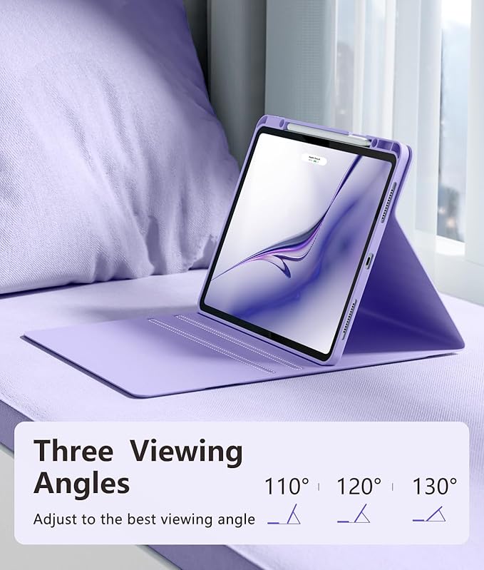 Harvopu for iPad Air 13 Inch & Pro 12.9 Case with Keyboard - Multi-Touch Trackpad, 7 Colors Backlit, Detachable Keyboard Cover for iPad Pro 12.9 (6th, 5th, 4th, 3rd gen), Air 13 M4/M3/M2 (Purple)