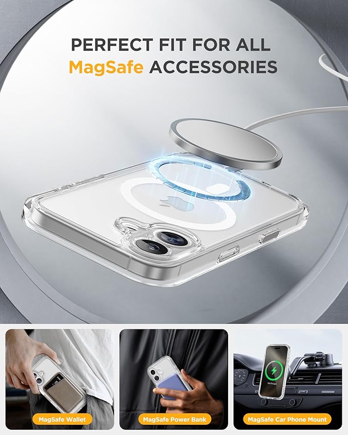 Miracase for iPhone 17 Case 6.3'', Full-Body Military Grade Drop Protection Outdoor Phone case with Built-in Glass Screen &Camera Control,Easy Installation,Compatible with MagSafe,Clear