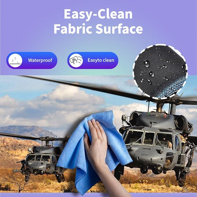 Large Gaming Mouse Pad (31.5" x 15.8") - UH-60 Black Hawk Military Helicopter Gunship Fighter Aircraft, Extra XXL Office Accessories, Premium Stitched Anti-Slip Patriotic Desk Mat