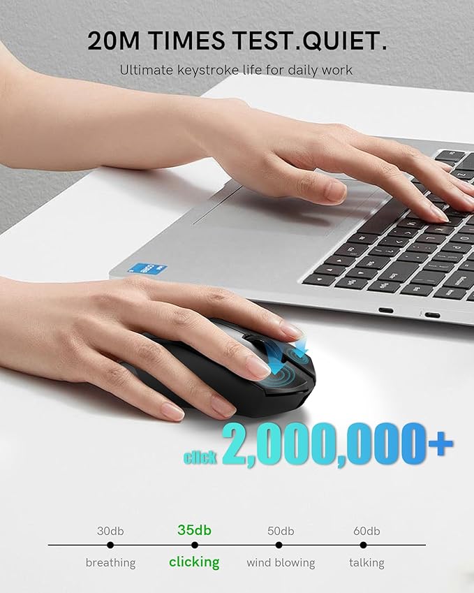 Redragon Wireless Gaming Mouse, 54G Lightweight, Tri-Mode 2.4G/USB C Wired/Bluetooth, Black PC Gaming Mice for Computer Laptop Mac Windows, Max 128000 DPI, 1K Polling, 6 Programmable Buttons, M821