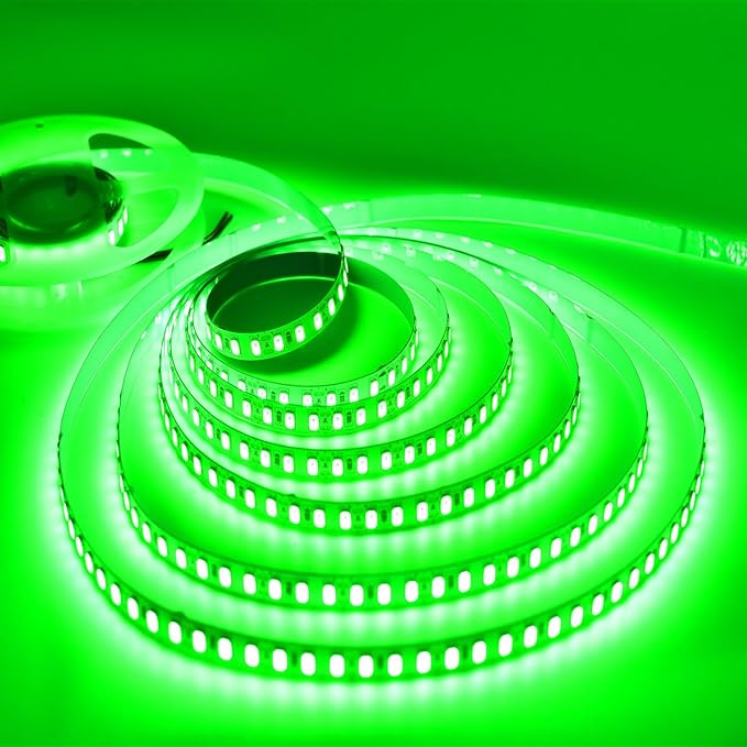 SUYOOULIN LED Strip Lights, SMD 2835 LED Strip, DC12V 1200LEDs 16.4Ft 26000LM High Density LED Light Strips Waterproof IP65, 3 Times Brightness Than SMD3528 LED Strip, Green