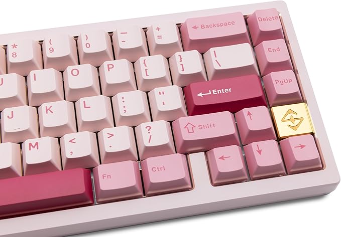 KEEBMONKEY WOBKEY Zen 65 65% Quick Release Wireless Mechanical Keyboard with RGB, CNC Aluminum Case, Hot-Swappable, VIA Support, BT/2.4G/USB-C Gaming Keyboard for Mac/Windows (Ultra Pink Gold)
