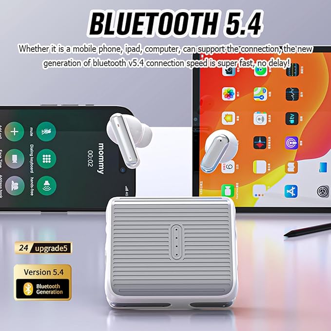 2 Pack Wireless Bluetooth Earbuds Ear Buds for iPhone Android, 2 Pairs of Blue Tooth 5.4 Ear Buds Wireless Earphones Small Mini Earbuds and Sports Running Working Out Waterproof Fitness Headphones