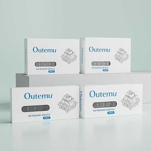 Outemu V3 Pomelo Silent Pro Switches,5 Pin 35gf Mute Pre-lubed Dustproof Tactile Switch,Suitable for MX Mechanical Gaming Keyboards(45Pcs)