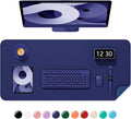 Desk Pad, 30" x 14" PU Leather Non-Slip Desk Mat Large Mouse Pad for Desktop, Waterproof Laptop Computer Writing Mat for Office, Home, Work, Gaming, Violet Blue