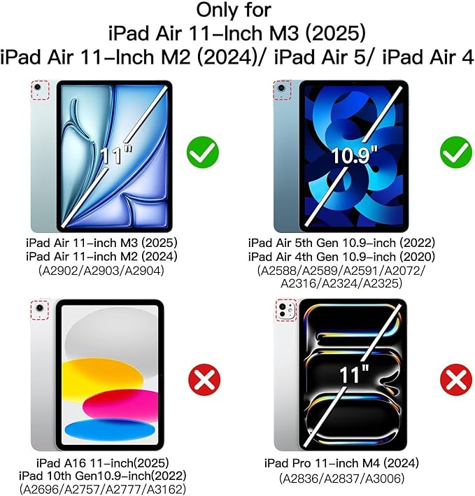 Case for iPad Air 11 Inch M4/M3/M2 (2026/2025/2024),iPad Air 5th/4th Generation Case 10.9 Inch 2022/2020, PU Leather Stand Shockproof Cover with Card Slots - Don't Touch