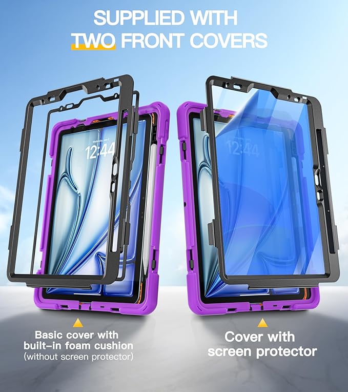 BRAECN Case for iPad Air 11 inch 2026(M4) 2025(M3) 2024(M2),iPad Pro 11 inch(4th/3rd/2nd/1st)& Air 10.9"(5th/4th) Protective with Pencil Holder Screen Protector 360°Rotating Stand Handle Full Body