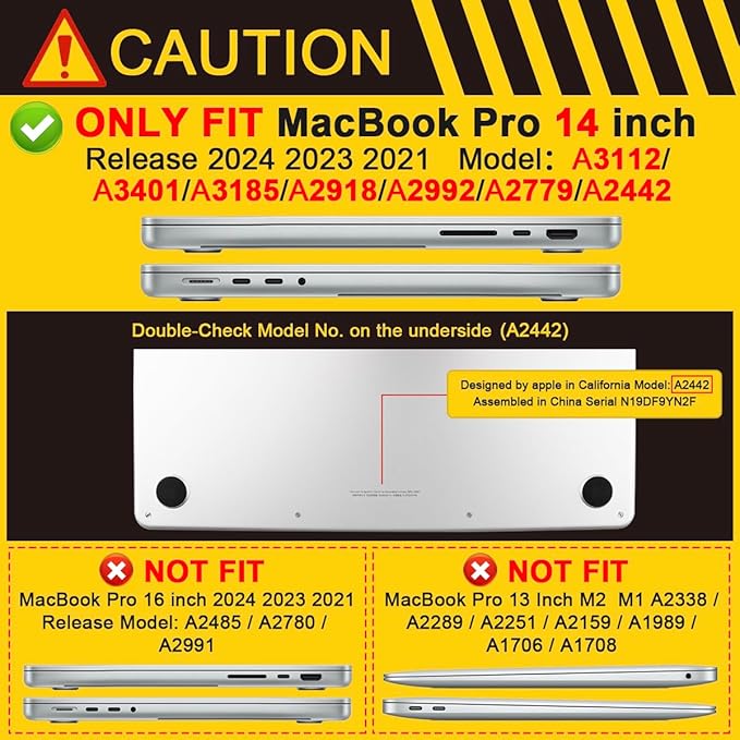 Batianda for MacBook Pro 14 Inch Case 2026-2021 Release M5 M4 M3 M2 M1 Pro/Max, 1.2mm Slim Graphic Hard Shell Cover with Keyboard Cover, Screen Protector 4-in-1 Bundle, Swan