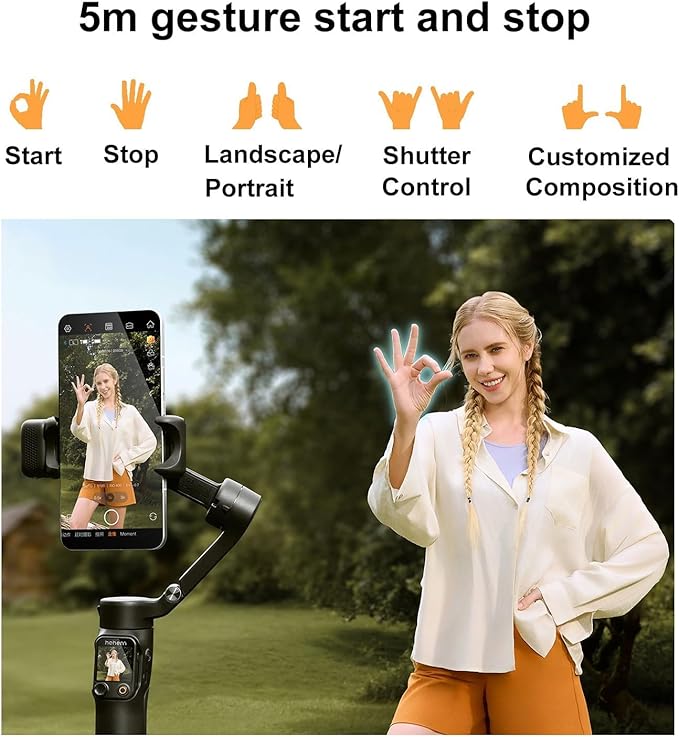 Hohem iSteady V3 Ultra Gimbal Stabilizer for iPhone Android Smartphone,Phone Gimbal with AI Tracking,Fill Light,Detachable Touchscreen Remote,Phone Stabilizer for Video Recording,YouTube TikTok Travel