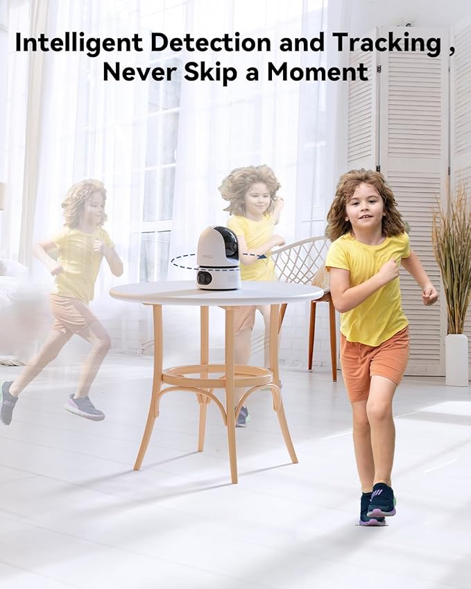 Imou 8MP Security Camera Indoor, Dual-Len 360°Pan-Tilt Baby Monitor Pet Camera for Home Security, 2.4/5GHz WiFi, Work with Alexa & Google Home, Color Night Vision, Human/Pet Detection, No Monthly Fees
