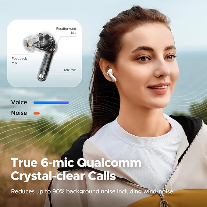 SoundPEATS Air5 Pro Hi-Res Wireless Earbuds, LDAC & aptX Lossless, 10mm Hi-Fi Driver, Snapdragon Sound, Adaptive ANC, 37H Battery, BT 5.4, IPX5 Waterproof, Multipoint Connection