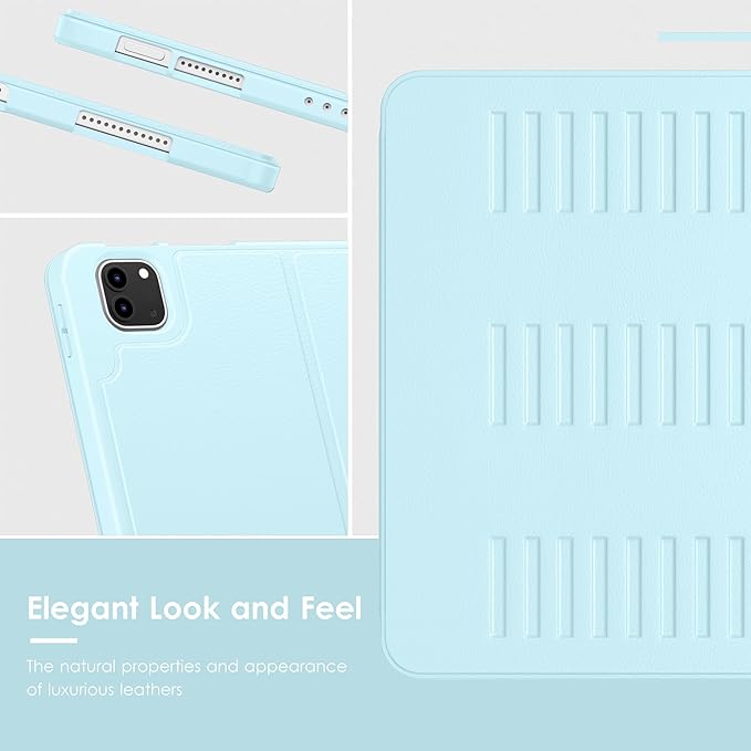 VIKESI Case for iPad Pro 12.9 6th / 5th / 4th / 3rd Generation Case 2022/2021/2020/2018,Multiple Angles Magnetic Stand Cover,Shockproof Soft Back,Pencil Holder,and Auto Sleep/Wake,LCE Blue