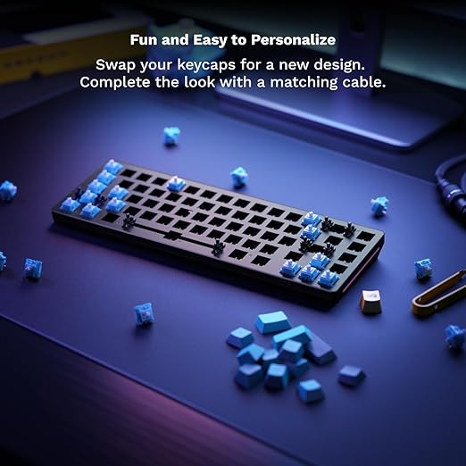 GLORIOUS Gaming GMMK 2 - TKL Mechanical Keyboard - Custom 65% Keyboard - Compact -Hotswap w/Cherry Mx Style Switches - Incl. Double Shot Keycaps & Linear Switches - PC Gaming Setup Accessories
