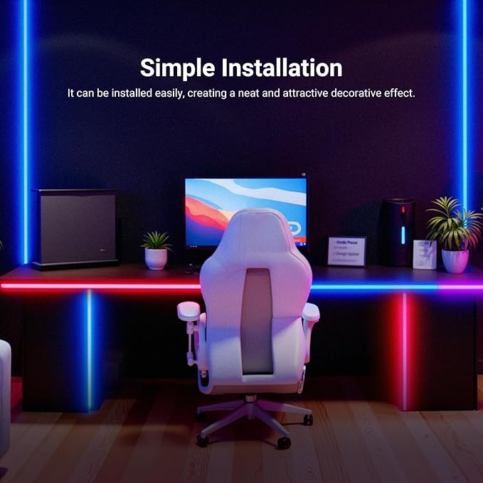 NEEWER 16.4ft/5m LED Strip Lights Front Lit, Smart AI App Control RGB Cuttable Neon Rope Light Color Change for Bedroom Gaming Room Home Indoor Wall Decor, Compatible with Google Assistant Alexa, NS01