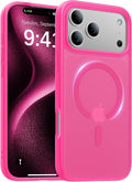 Magnetic for iPhone 17 Pro Max Case,[Anti-Slip][Compatible with MagSafe][Military Grade Drop Protection] Shockproof Protective Translucent Phone Case for iPhone 17 Pro Max Case,Hot Pink
