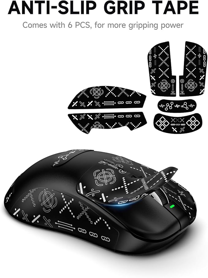 VGN Dragonfly F1 MOBA Wireless Gaming Mouse, 55g Ultralight, PAW3395 26K DPI Optical Sensor, Optimized Tactile Click Feel, Anti-Slip Silver Coating Grip, 4000Hz Polling Supported, Esports Mouse, Black
