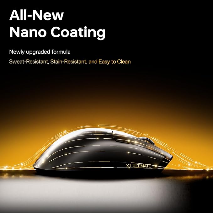ATK Blazing Sky X1 V2 Wireless Gaming Mouse, 55g Lightweight, PAW3395Ultra Sensor, Nordic 54L15 MCU, Mechanical Switches, New Nano 8K Dongle, Tri-Mode 2.4G/Bluetooth/Wired (Ultra Max, White)