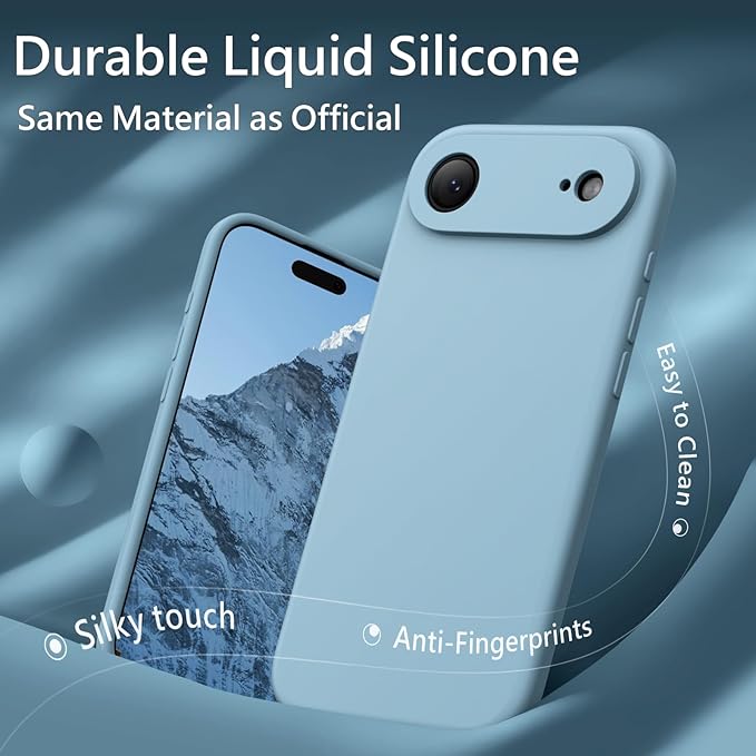 FireNova Magnetic for iPhone Air Case, Compatible with MagSafe, [Integrated Silicone Camera Control Button] [Camera Protection] Microfiber Lining Phone Case for iPhone 17 Air, 6.5", Sky Blue