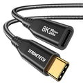 Short USB C Extension Cable 1FT, 40Gbps Data Transfer 8K@60Hz USB 4 Monitor Extension Cord, 240W PD Fast Charging for Thunderbolt Extension Cable for,Portable Monitor,Laptop, Tablet, Phone,MacBook