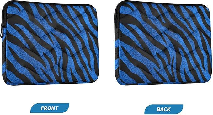 Laptop Case Sleeve, Blue Tiger Print Black Animal Shockproof Protective Computer Carrying Cover, Briefcase Handbags 15-16 inch Laptop Sleeve Bag