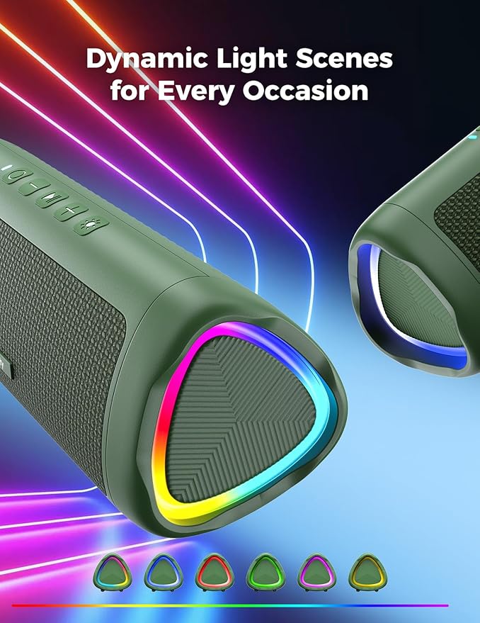 BolaButty Bluetooth Speaker Portable Wireless, IPX5 Waterproof, Up to 20H Playtime, TWS Pairing, BT5.3, for Home/Party/Outdoor/Camping/Beach Essentials, Birthday Gift (Green)