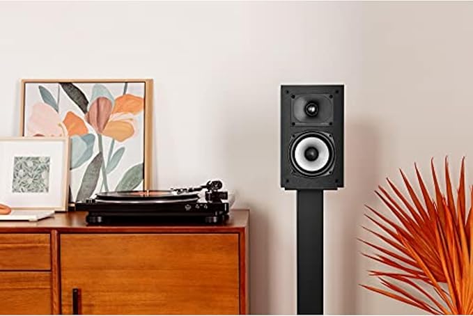 Polk Monitor XT15 Pair of Bookshelf or Surround Sound Speakers - Hi-Res Audio Certified, Dolby Atmos & DTS:X Compatible, 1" Terylene Tweeter & 5.25" Dynamically Balanced Woofer (Pair, Midnight Black)
