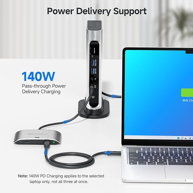 Cable Matters 20Gbps USB C Switch for 2 Computers, Up to 8K@30Hz on Windows, 4K@60Hz on macOS, 140W PD, for Sharing a USB-C/Thunderbolt 4 Monitor or Dock (Not for Dock with an Attached Cable)