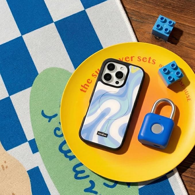 Fingerprint Padlock eLinkSmart Gym Locker Lock for Boys with Phone App iOS Watch Metal Keyless Combination Locks for School Sports Locker Toolbox Hasp Storage Sapphire Blue