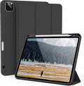 kenke Case for iPad Pro 11 Inch 4th/3rd/2nd Generation (2022/2021/2020) with Pencil Holder, Slim Trifold Smart Cover with Soft TPU Back, Support 2nd Gen Pencil Charging, Auto Sleep/Wake, Black
